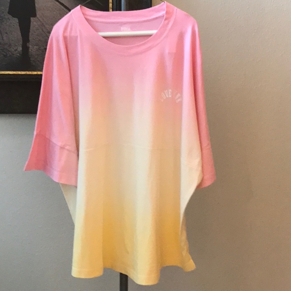 XXL 2X VICTORIA SECRET PINK TIE DYE TEE SHIRT WOMEN PLUS SIZE